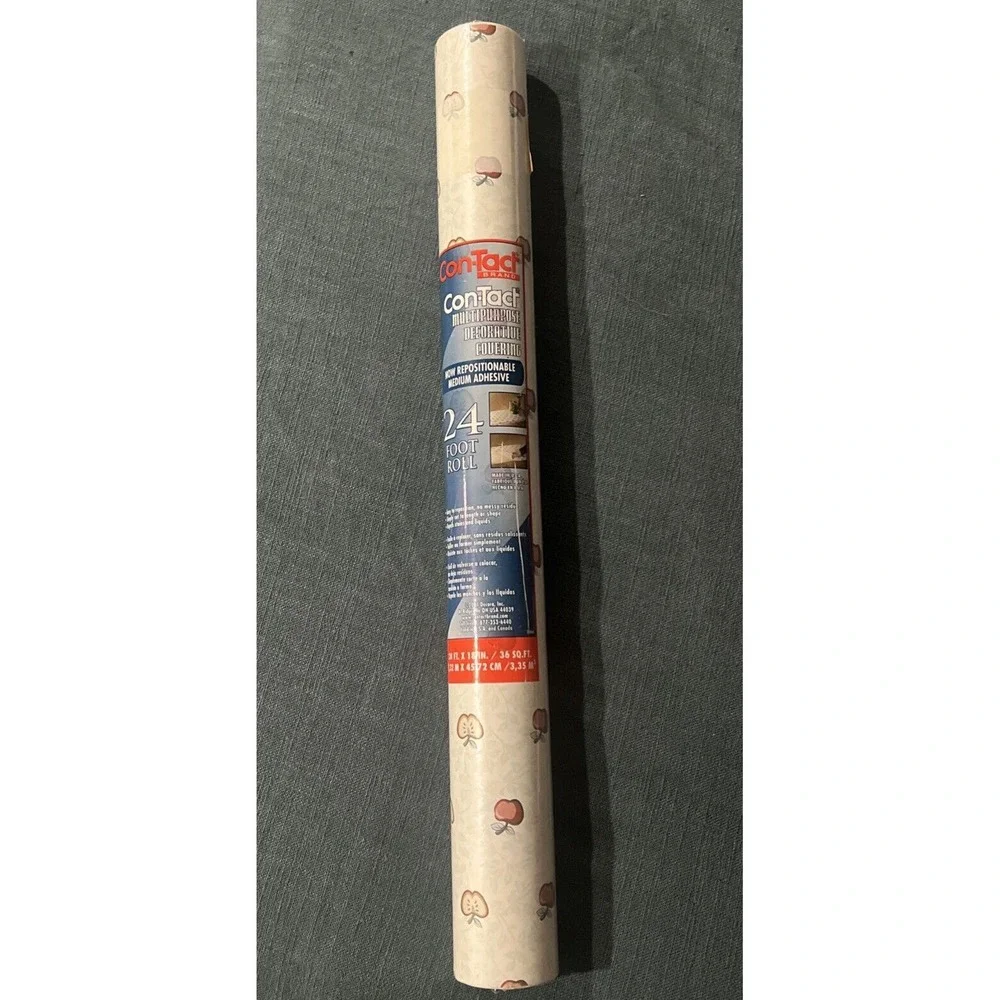 2001 Con-Tact Self Adhesive Decorative Contact Paper Apple Dapple Print 24' NEW